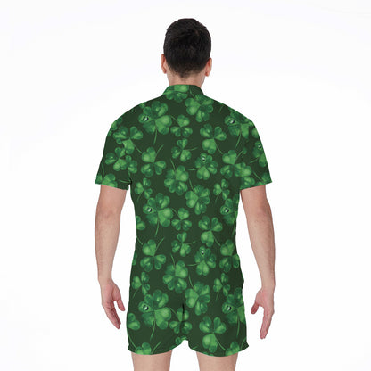 Watercolor Saint Patrick's Day Print Men's Rompers