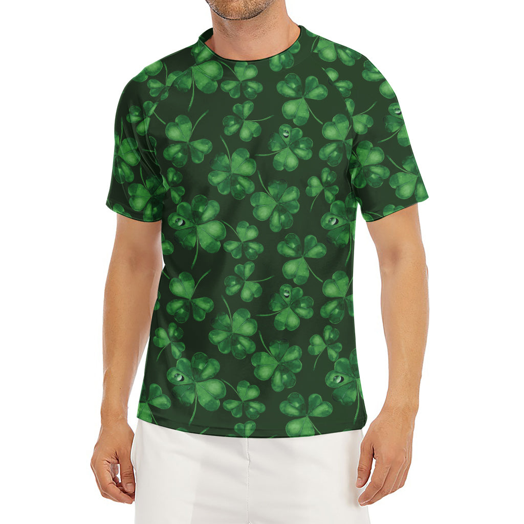 Watercolor Saint Patrick's Day Print Men's Short Sleeve Rash Guard