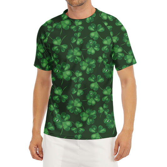 Watercolor Saint Patrick's Day Print Men's Short Sleeve Rash Guard