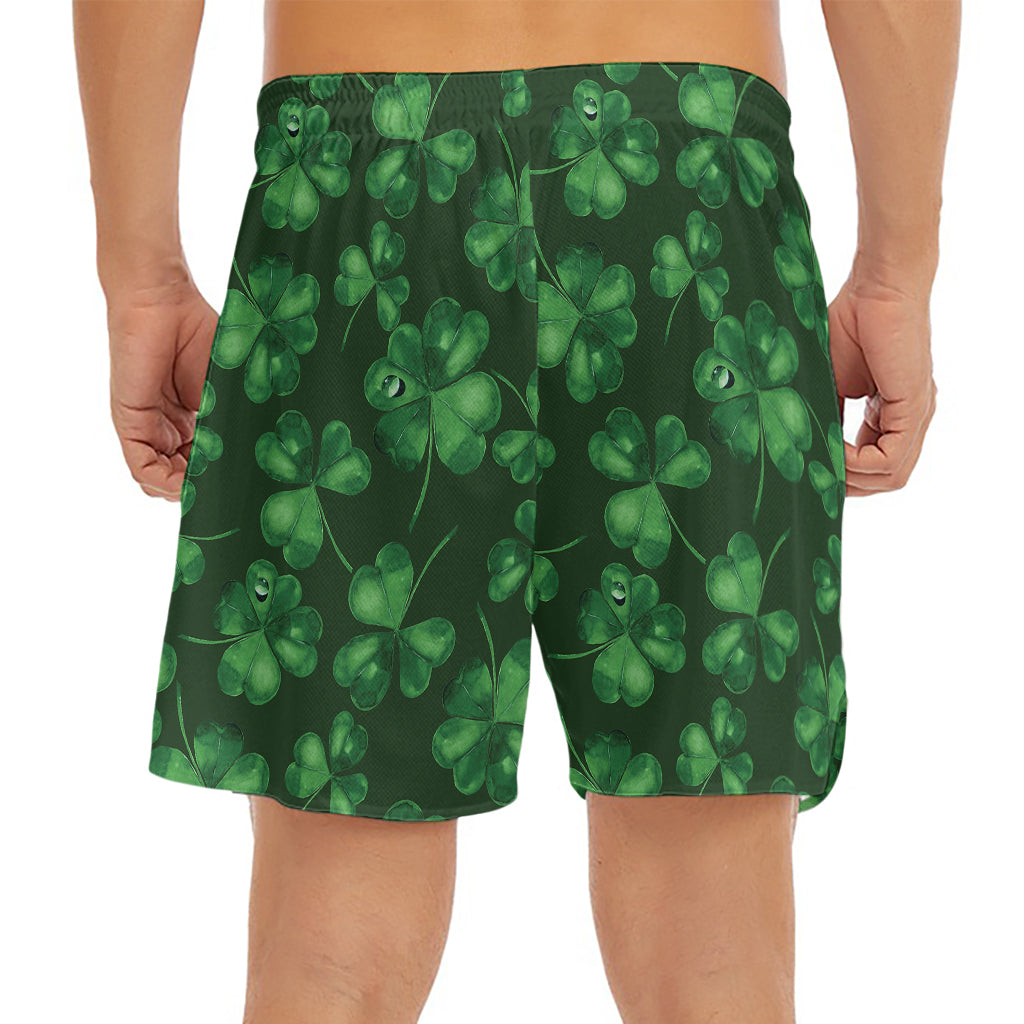 Watercolor Saint Patrick's Day Print Men's Split Running Shorts