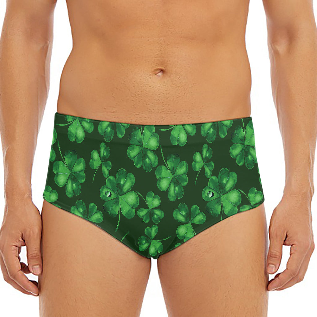 Watercolor Saint Patrick's Day Print Men's Triangle Swim Briefs