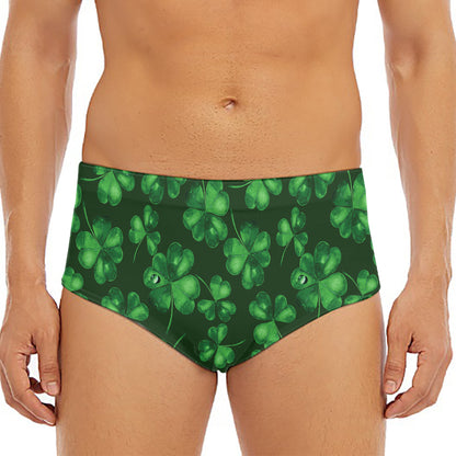 Watercolor Saint Patrick's Day Print Men's Triangle Swim Briefs
