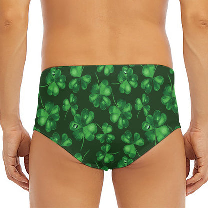 Watercolor Saint Patrick's Day Print Men's Triangle Swim Briefs