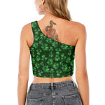 Watercolor Saint Patrick's Day Print One Shoulder Crop Top