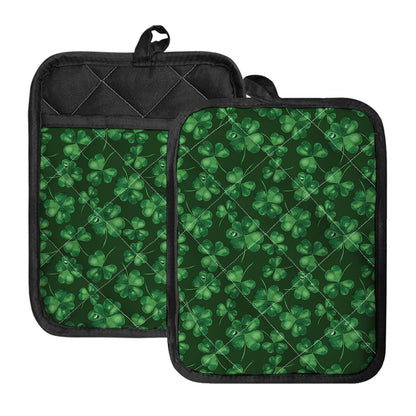 Watercolor Saint Patrick's Day Print Pot Holders With Pocket