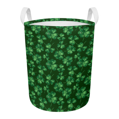 Watercolor Saint Patrick's Day Print Round Laundry Basket