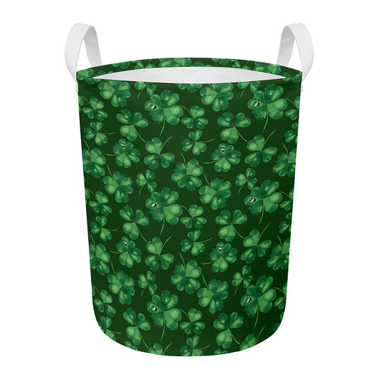 Watercolor Saint Patrick's Day Print Round Laundry Basket