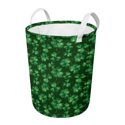 Watercolor Saint Patrick's Day Print Round Laundry Basket