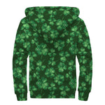 Watercolor Saint Patrick's Day Print Sherpa Lined Zip Up Hoodie