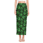 Watercolor Saint Patrick's Day Print Side Slit Maxi Skirt