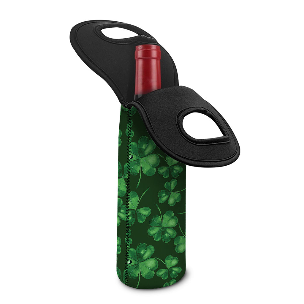 Watercolor Saint Patrick's Day Print Single Neoprene Wine Tote