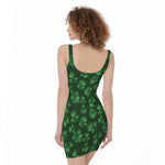 Watercolor Saint Patrick's Day Print Sleeveless Bodycon Dress