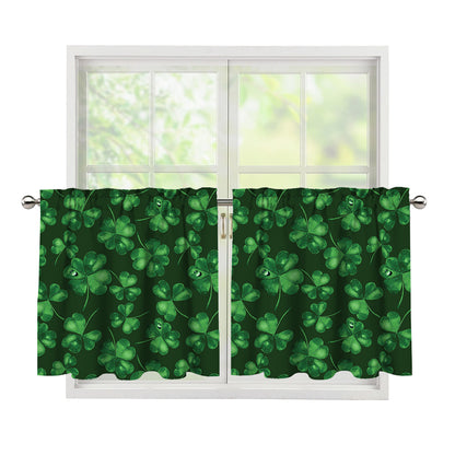 Watercolor Saint Patrick's Day Print Tier Curtains