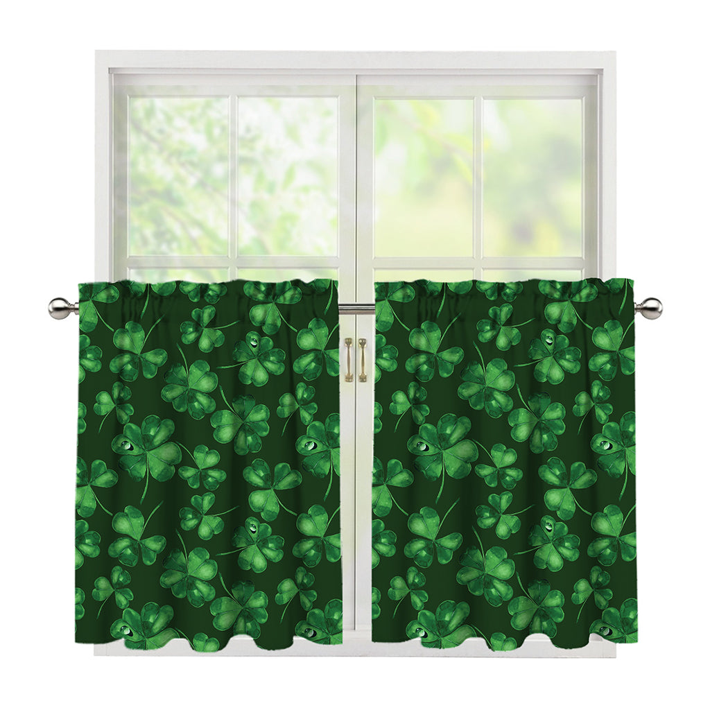 Watercolor Saint Patrick's Day Print Tier Curtains