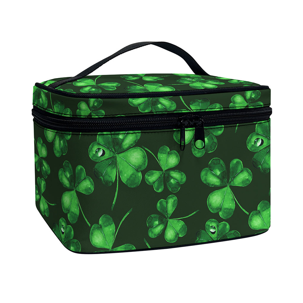 Watercolor Saint Patrick's Day Print Travel Makeup Bag