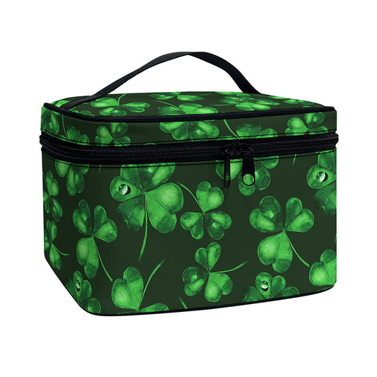 Watercolor Saint Patrick's Day Print Travel Makeup Bag