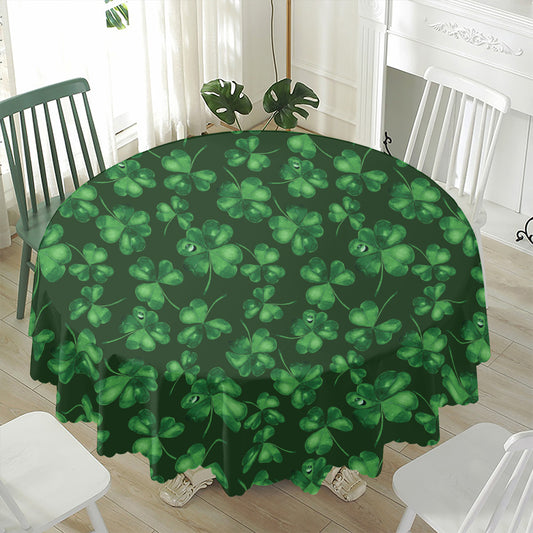Watercolor Saint Patrick's Day Print Waterproof Round Tablecloth