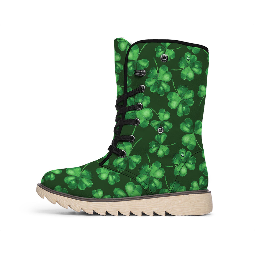 Watercolor Saint Patrick's Day Print Winter Boots