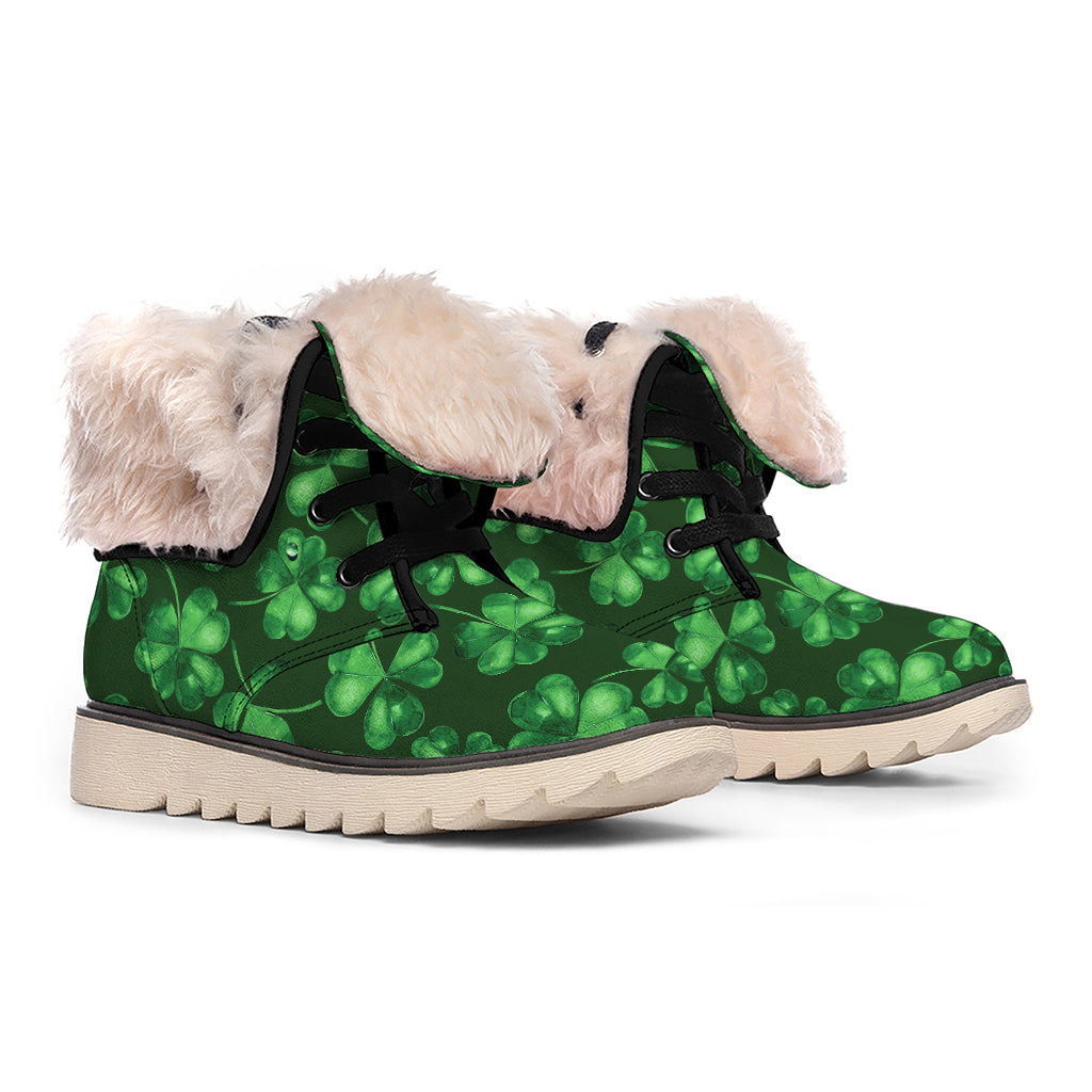 Watercolor Saint Patrick's Day Print Winter Boots