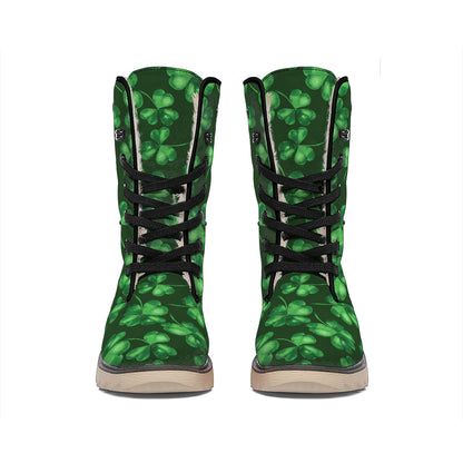 Watercolor Saint Patrick's Day Print Winter Boots