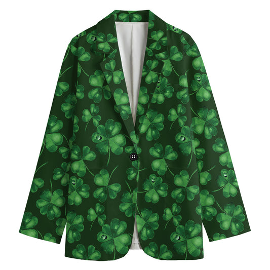 Watercolor Saint Patrick's Day Print Women's Blazer