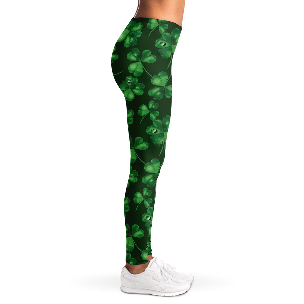 Watercolor Saint Patrick's Day Print Women's Leggings