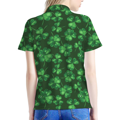 Watercolor Saint Patrick's Day Print Women's Polo Shirt