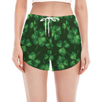 Watercolor Saint Patrick's Day Print Women's Split Running Shorts