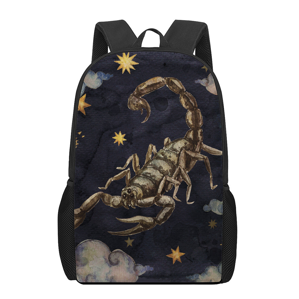 Watercolor Scorpio Zodiac Sign Print 17 Inch Backpack