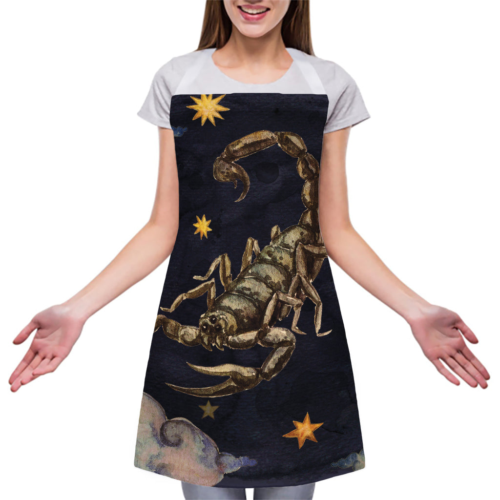 Watercolor Scorpio Zodiac Sign Print Adjustable Apron
