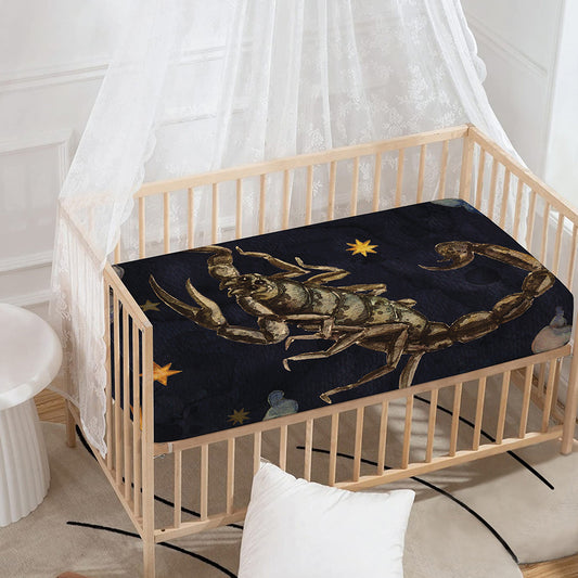Watercolor Scorpio Zodiac Sign Print Baby Crib Sheet