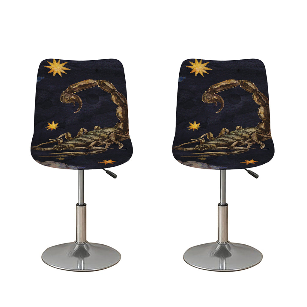Watercolor Scorpio Zodiac Sign Print Bar Stool Covers