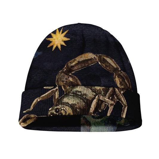 Watercolor Scorpio Zodiac Sign Print Beanie