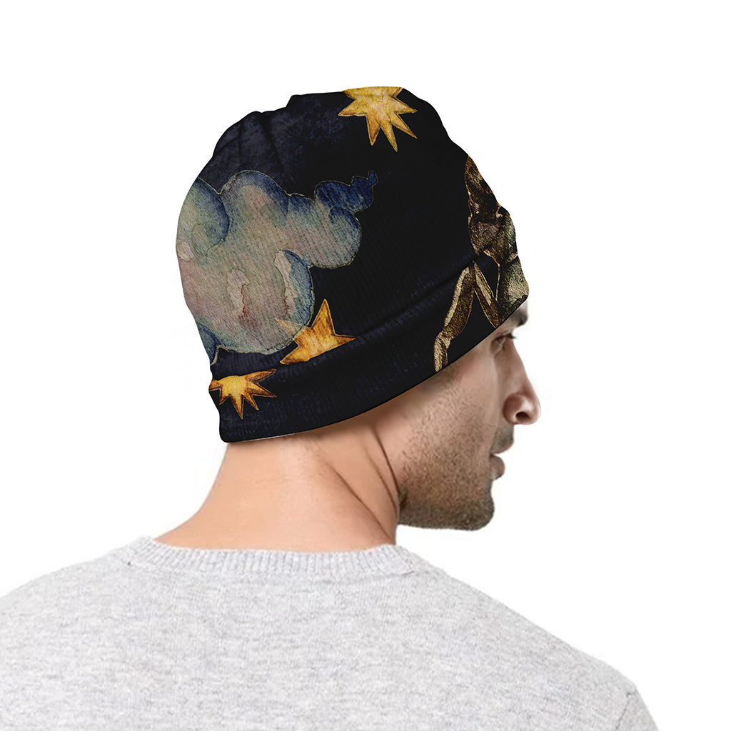 Watercolor Scorpio Zodiac Sign Print Beanie