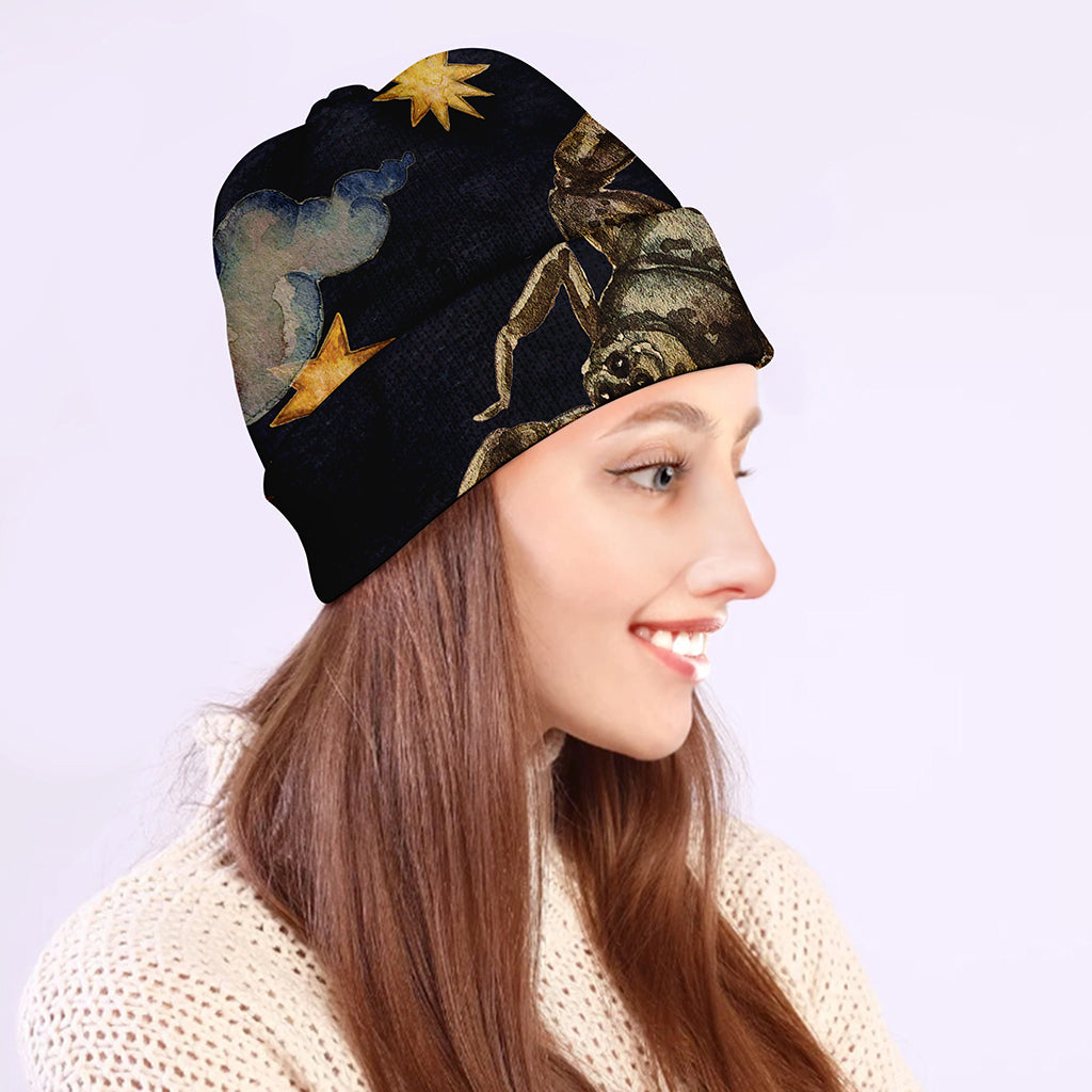 Watercolor Scorpio Zodiac Sign Print Beanie