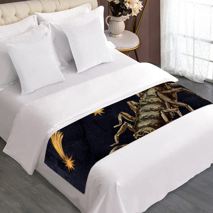Watercolor Scorpio Zodiac Sign Print Bed Runner
