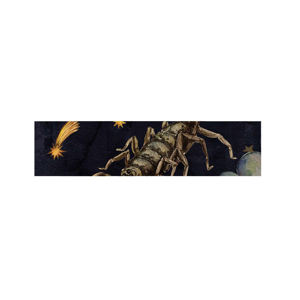Watercolor Scorpio Zodiac Sign Print Bed Runner