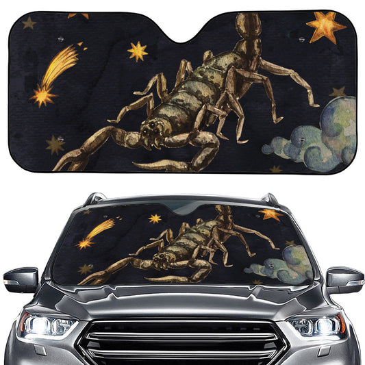 Watercolor Scorpio Zodiac Sign Print Car Windshield Sun Shade