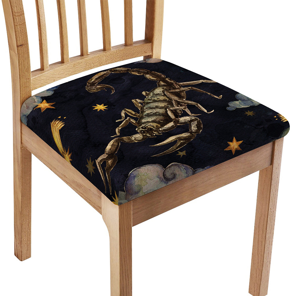 Watercolor Scorpio Zodiac Sign Print Chair Cushion Cover