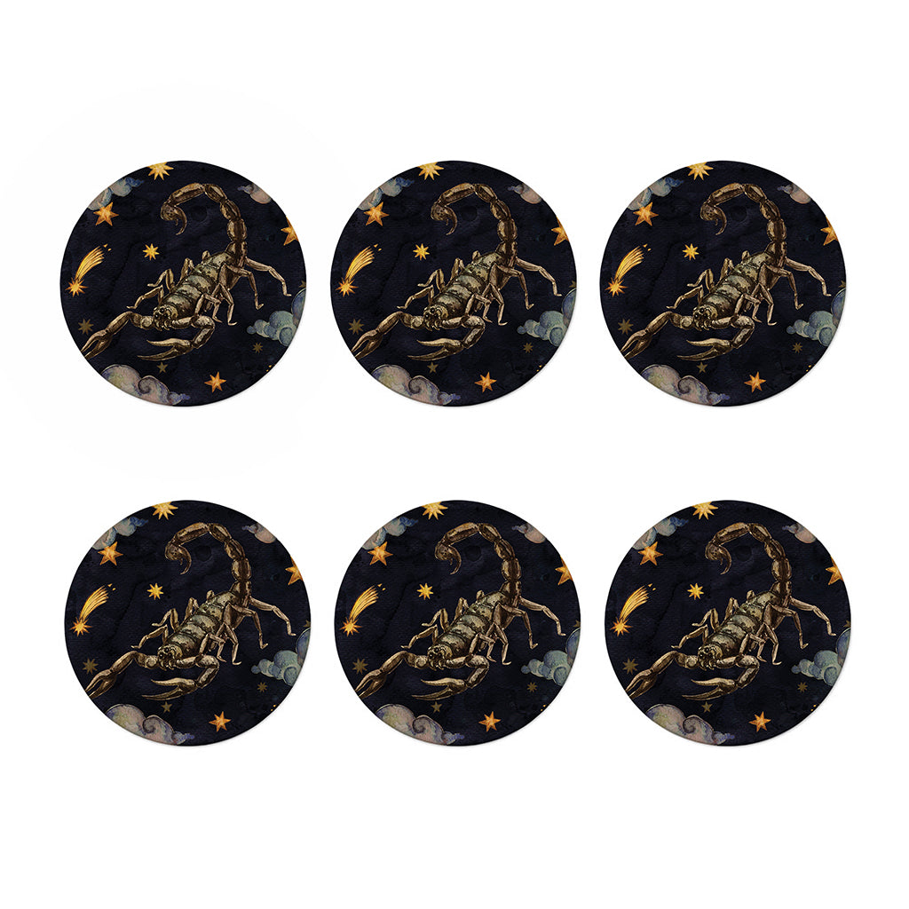 Watercolor Scorpio Zodiac Sign Print Coaster Set