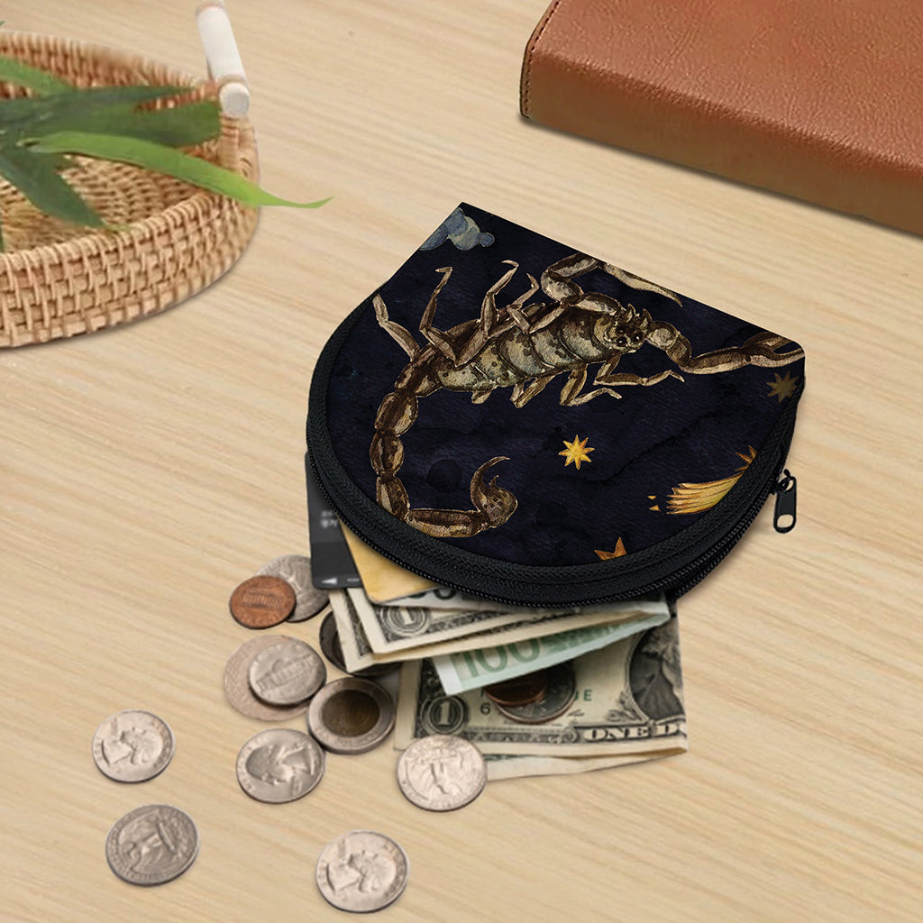 Watercolor Scorpio Zodiac Sign Print Coin Purse