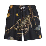Watercolor Scorpio Zodiac Sign Print Cotton Shorts
