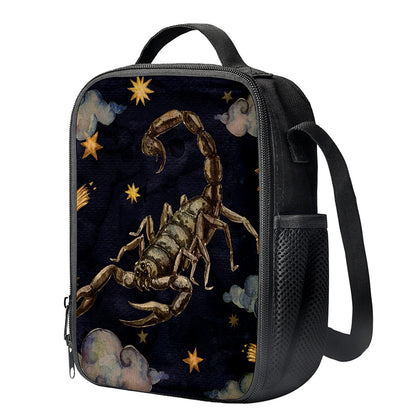 Watercolor Scorpio Zodiac Sign Print Crossbody Lunch Bag