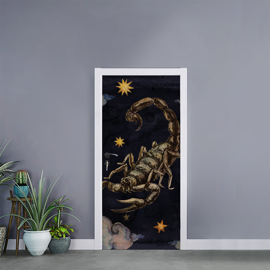 Watercolor Scorpio Zodiac Sign Print Door Sticker