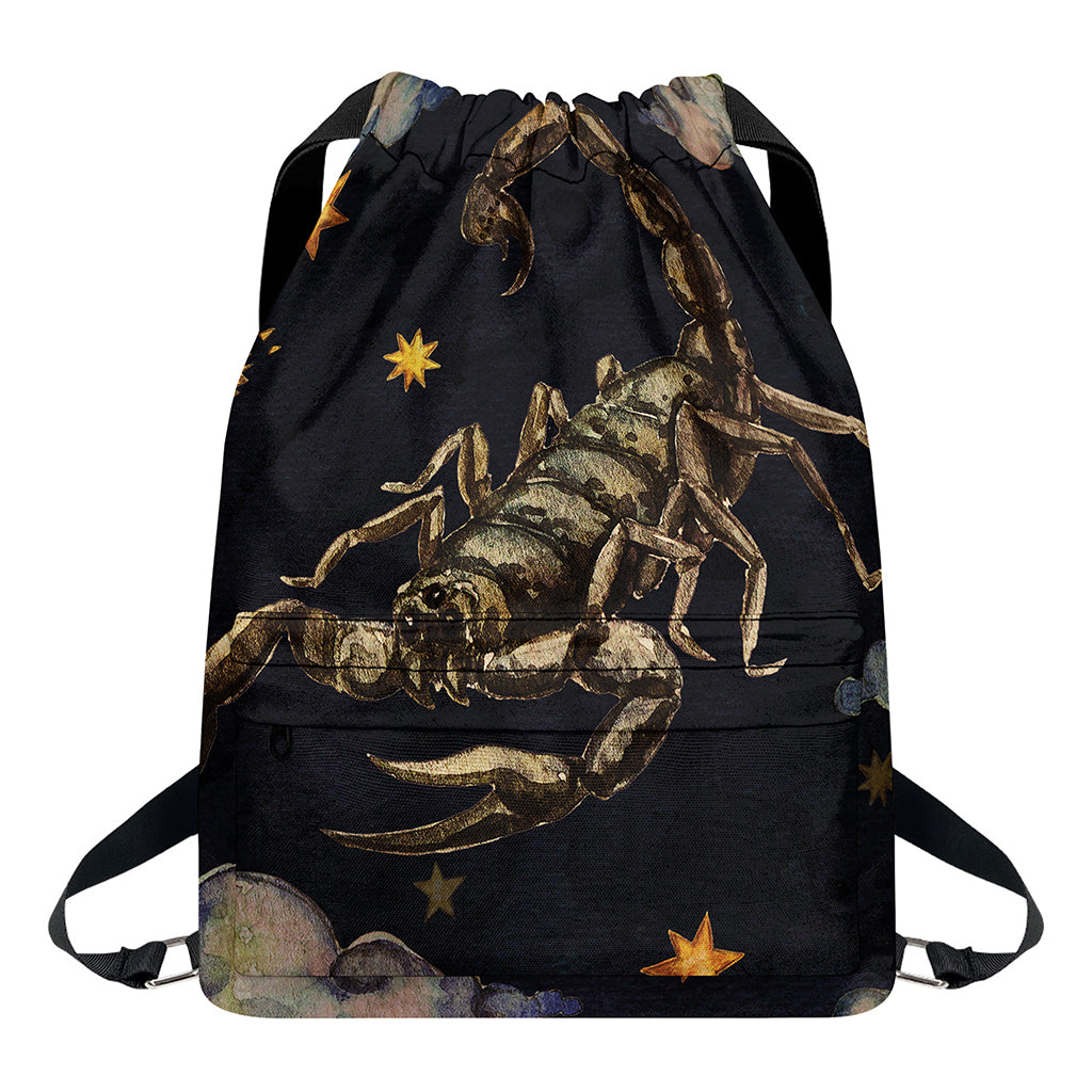 Watercolor Scorpio Zodiac Sign Print Drawstring Backpack