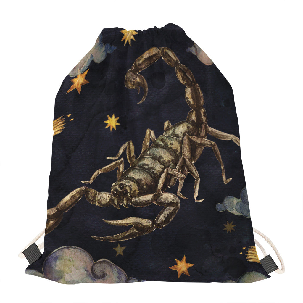 Watercolor Scorpio Zodiac Sign Print Drawstring Bag