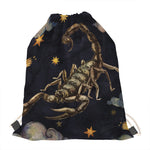 Watercolor Scorpio Zodiac Sign Print Drawstring Bag