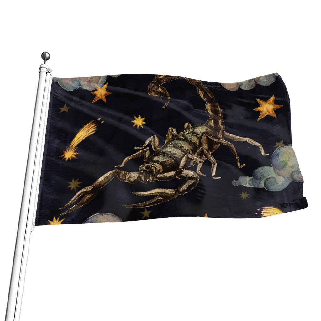 Watercolor Scorpio Zodiac Sign Print Flag