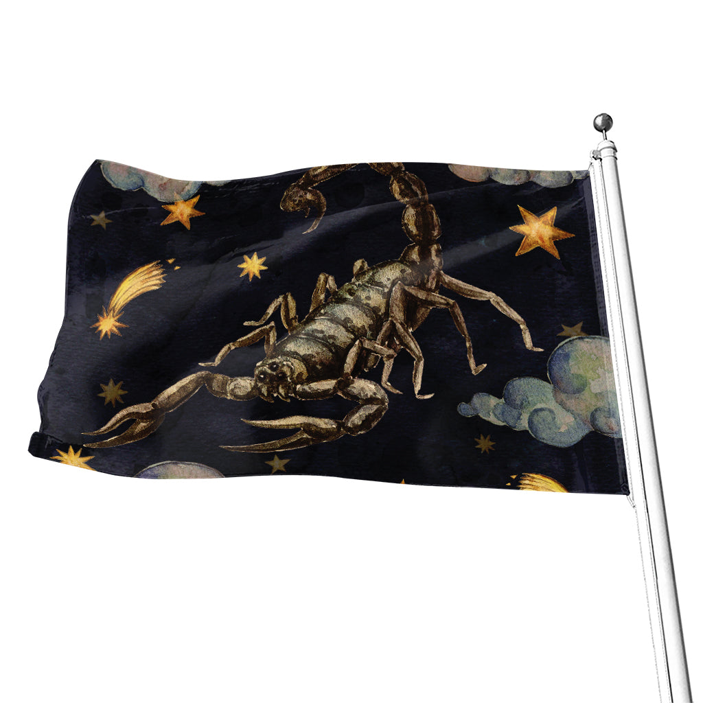 Watercolor Scorpio Zodiac Sign Print Flag