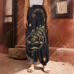 Watercolor Scorpio Zodiac Sign Print Harem Pants